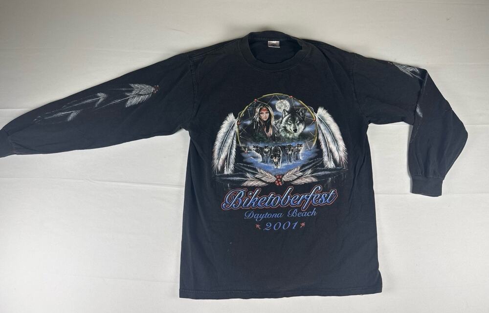 Vintage Daytona Bike Week 2001 T-shirt Men’s M Wolf Dreamcatcher Biker Tee